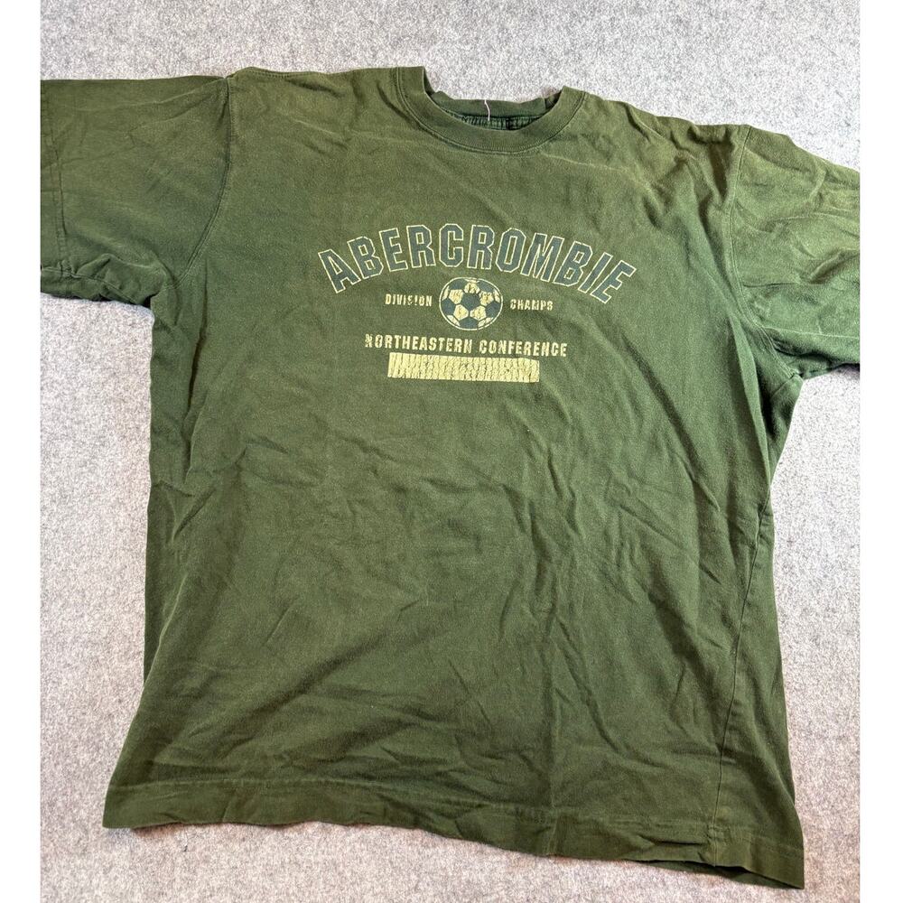 Abercrombie Shirt Mens XL Green Northeastern Conference Soccer Graphic Tee
